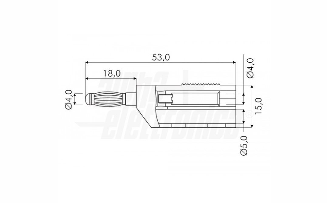 Spina banana Alpha Elettronica max 32A rosso - 20-114-1 02