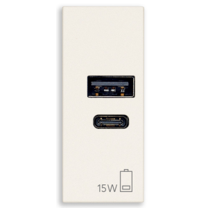 Presa usb a+c  linea 1 modulo 15w bianco - 30292.ac15b