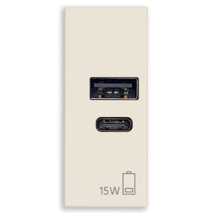 Presa usb a+c  linea 1 modulo 15w canapa - 30292.ac15c