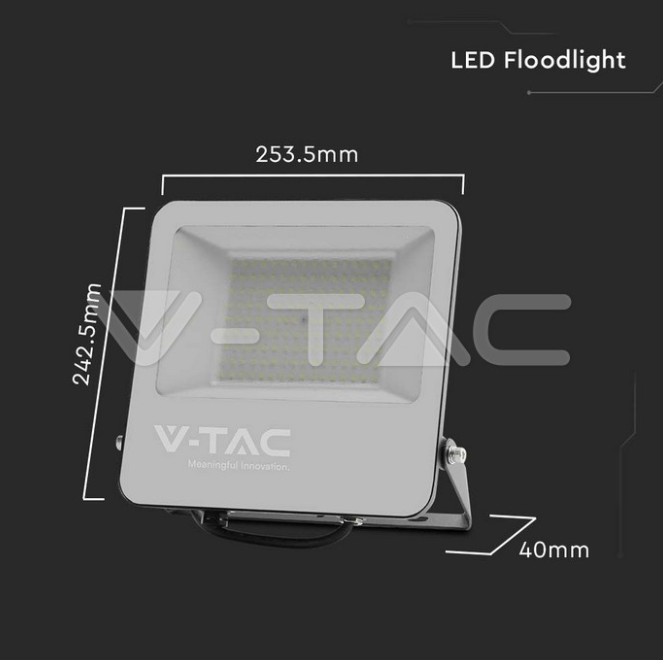 Proiettore led V-tac 100W 4000K nero VT-44105 - 9894 03