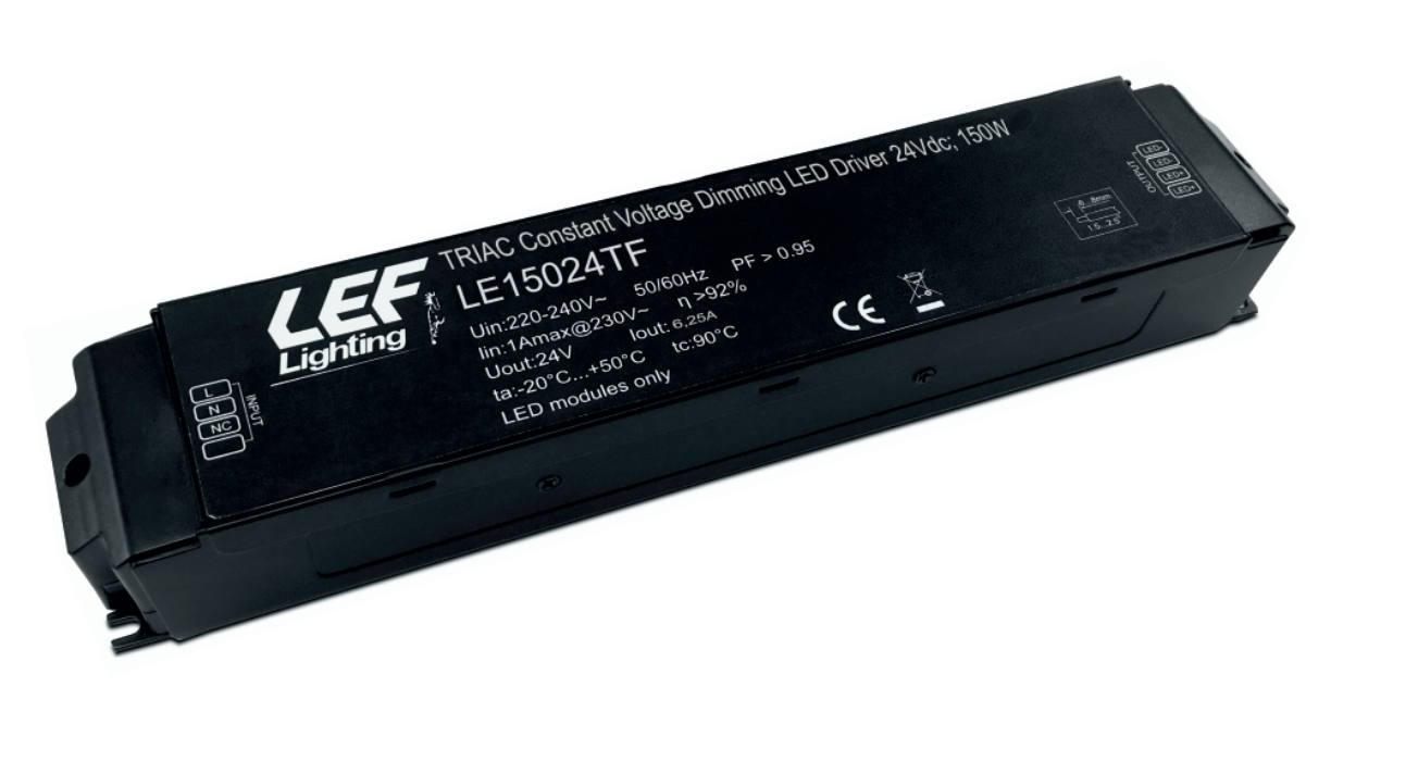 Alimentatore led a tensione costante LEF 150W 6250mA nero - LE15024TF 01