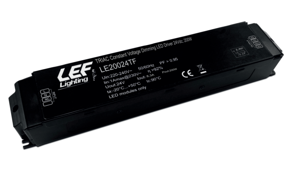 Alimentatore led a tensione costante LEF 200W 8300mA nero - LE20024TF 01