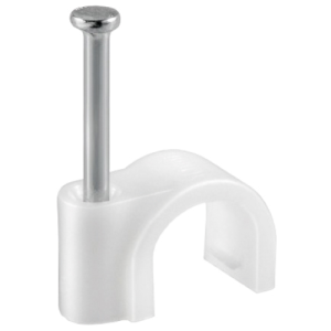 Fissacavi con chiodo  diametro 8mm bianco 60pz - 60711