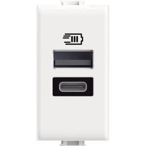 Presa usb a+c  matix 1 modulo 15w bianco - am4191ac