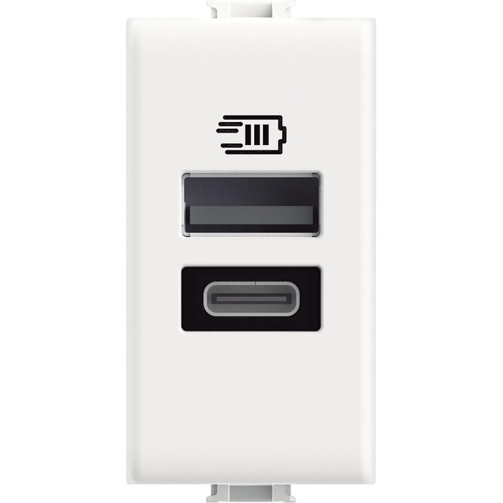 Presa USB A+C Bticino Matix 1 modulo 15W bianco - AM4191AC 01