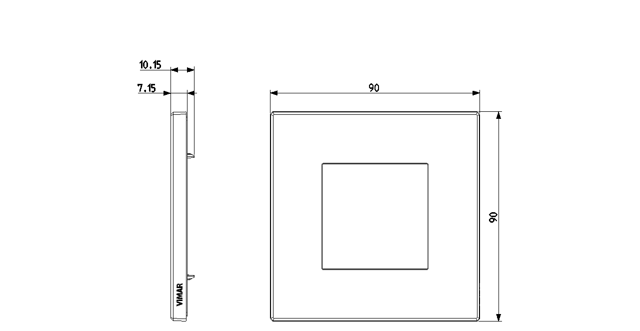 Placca Vimar Eikon 2 moduli rame spazzolato - 22642.86 02