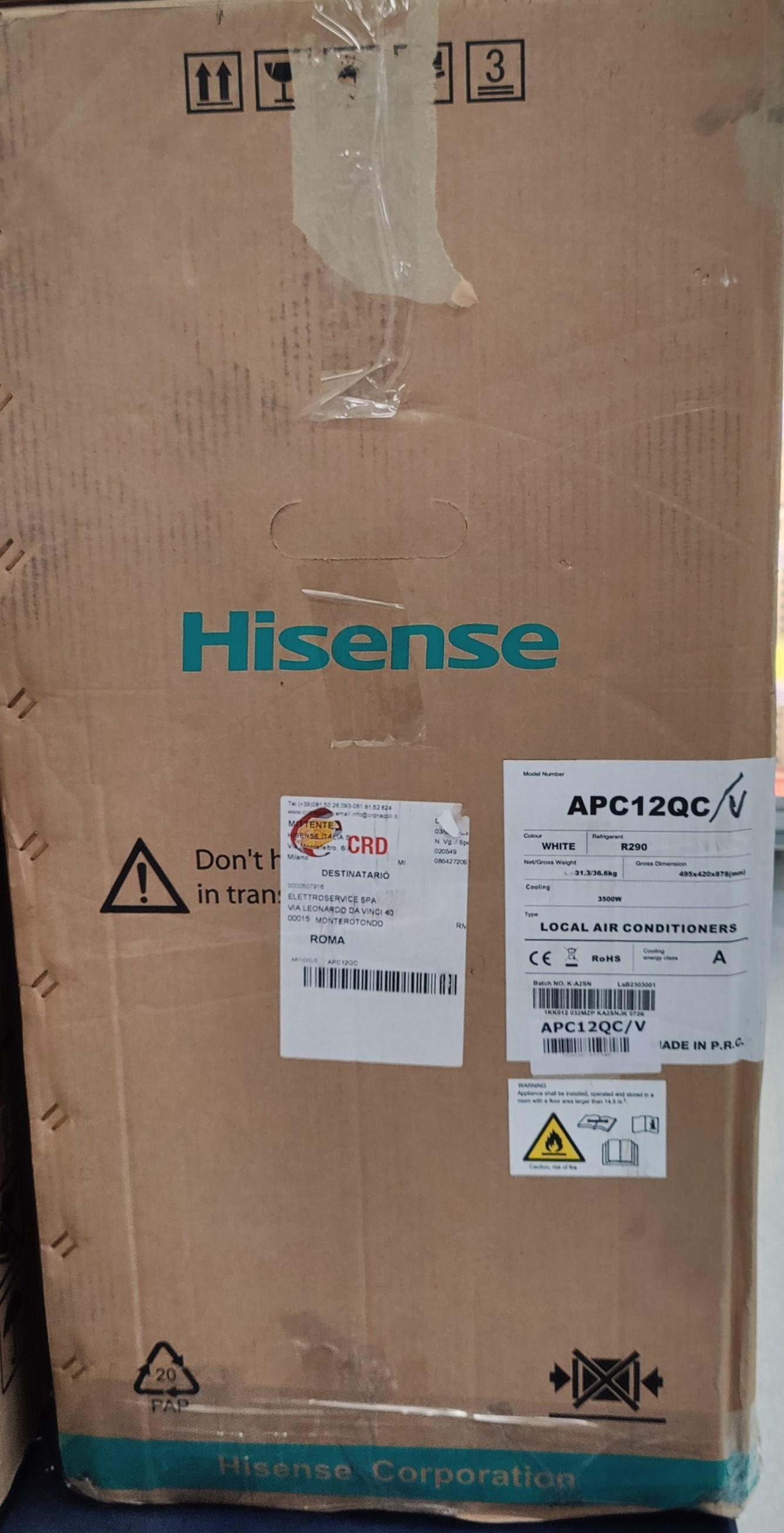 Condizionatore portatile Hisense 12000BTU solo freddo bianco - APC12QC 02