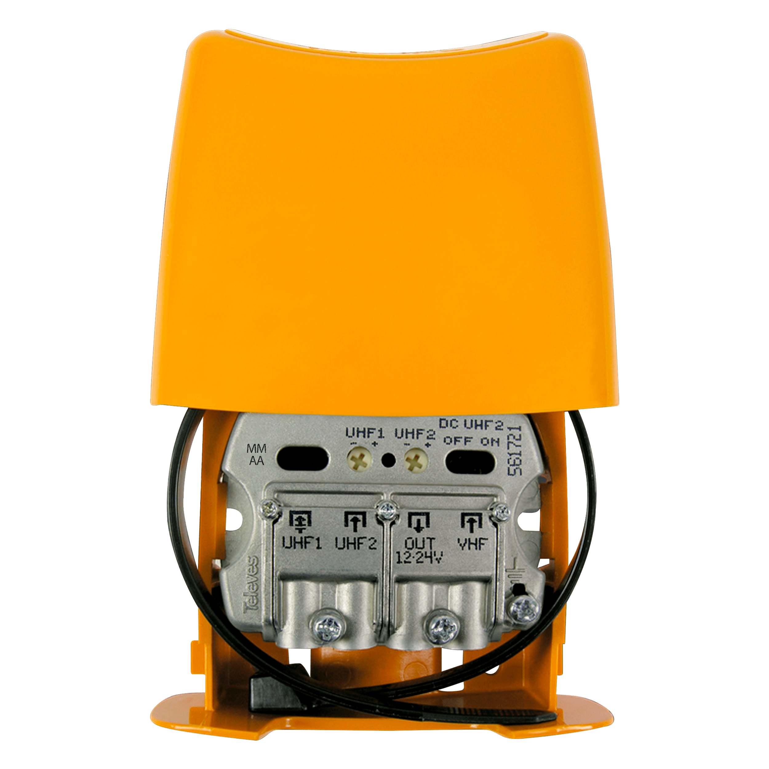 Amplificatore da palo Televes 3 ingressi 12/24V arancione - 561721 01