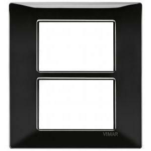 Plana placca 6 moduli (3+3) colore nero 14659.05