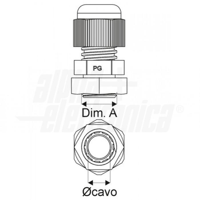 Serracavi Alpha Elettronica diametro cavi 10-14mm PG16 bianco - 514-16 04