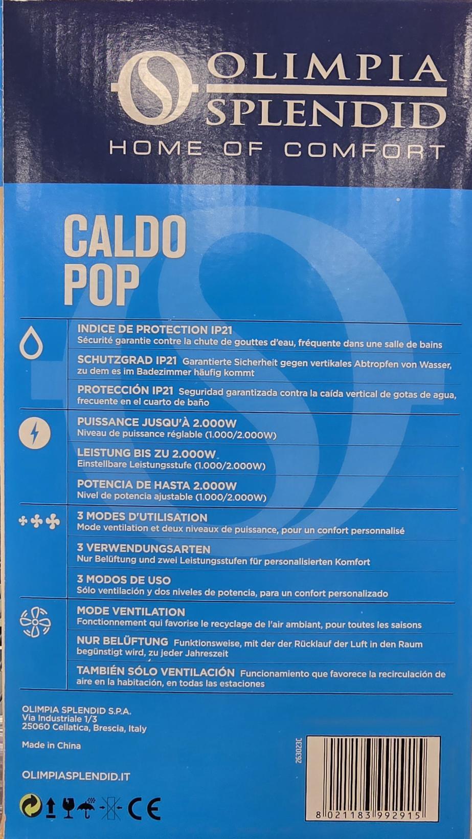 Termo ventilatore Olimpia Splendid modello Caldo POP blu - CALDOPOPB 02