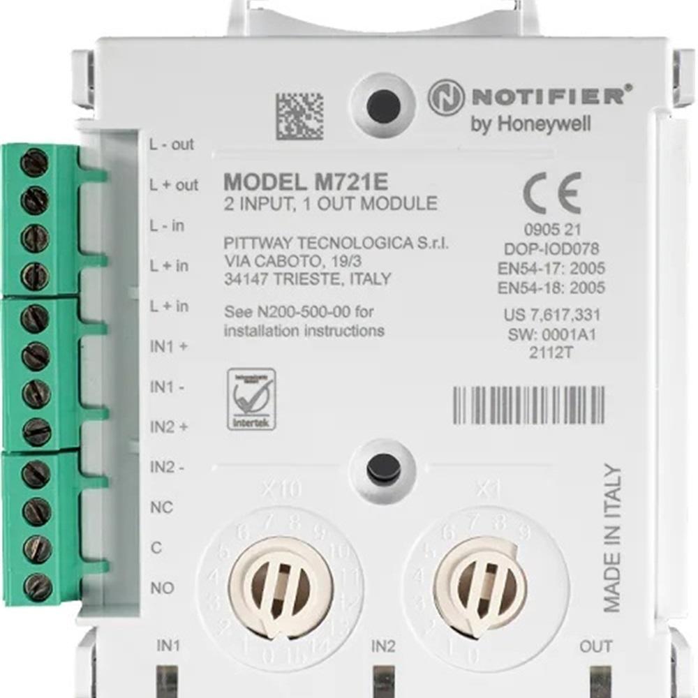 Modulo a 2 ingressi Notifier sezione cavo max 2.5mm2 grigio - M721E 01