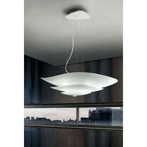 Linea light sospensione moledro_p  colore bianco 3x46w luce calda  90239