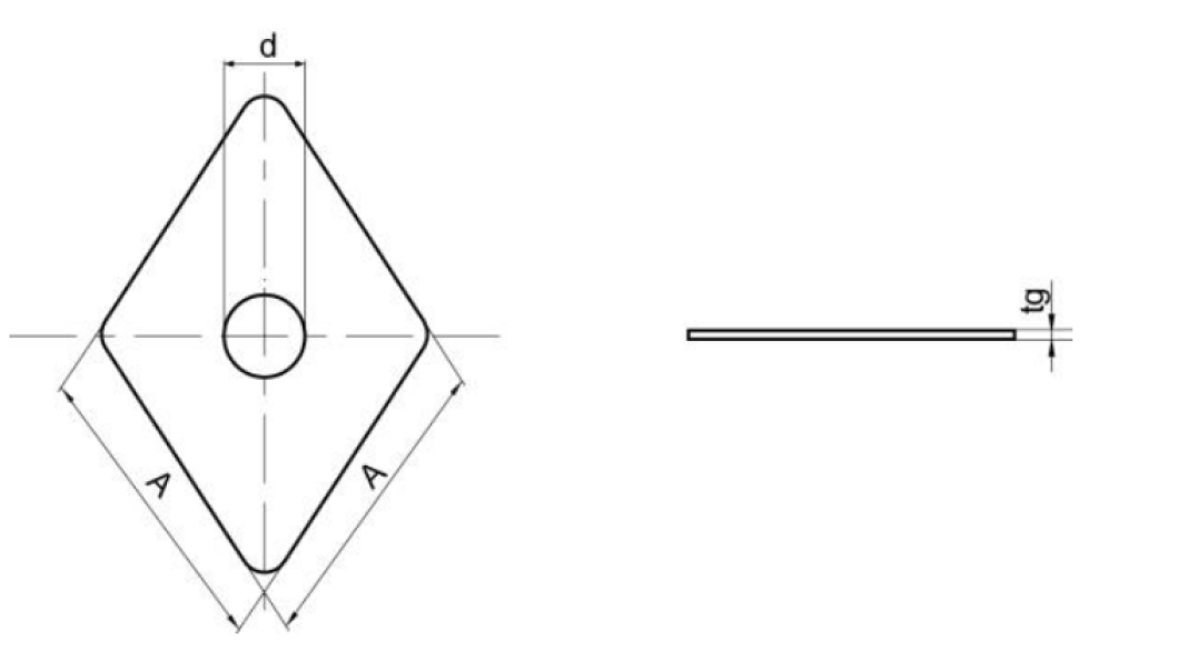 Rondelle romboidali Friulsider RG 27x27mm 10pz - 353280270270C/B10 02