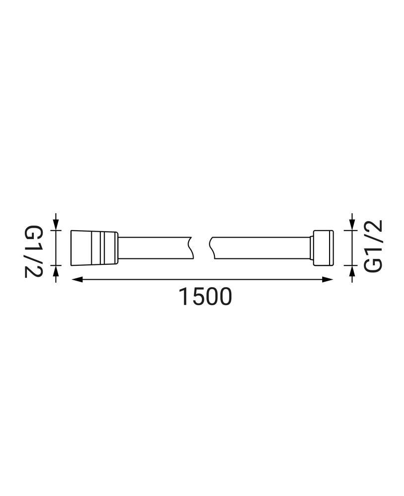 Tubo flessibile Idro-Bric attacco 1/2 pollici doppia aggraffatura da 150cm cromo - H0232 A150 02