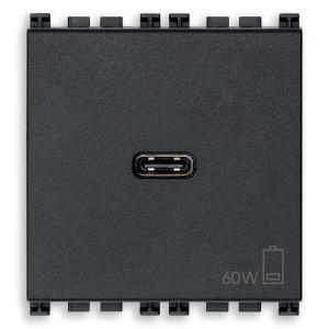 Presa usb-c  arke 2 moduli 60w grigio - 19298.60