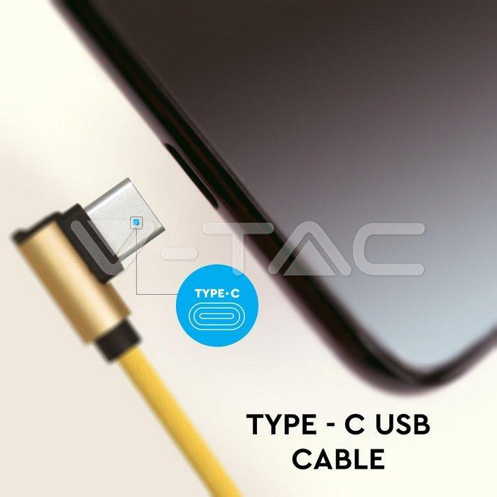 Cavo a L V-tac USB-C 2.4A da 1m oro VT-5362 - 8640 04