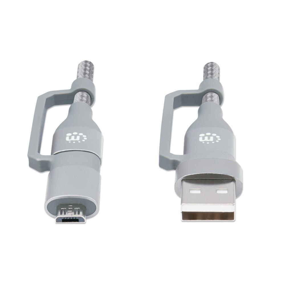 Cavo USB 4 in 1 Ic Intracom da 1m grigio - 390606 03