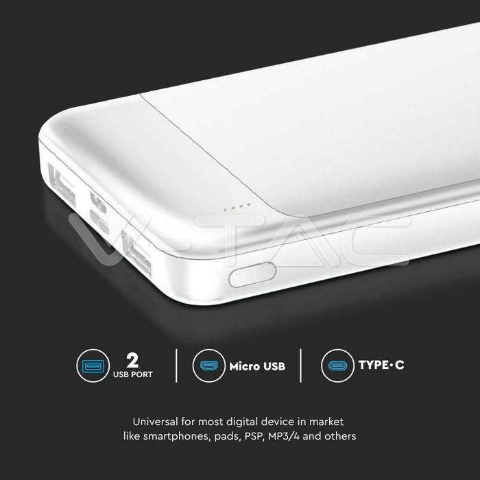 Powerbank V-tac 22.5W 10000mAh bianco VT-10005 - 7834 02