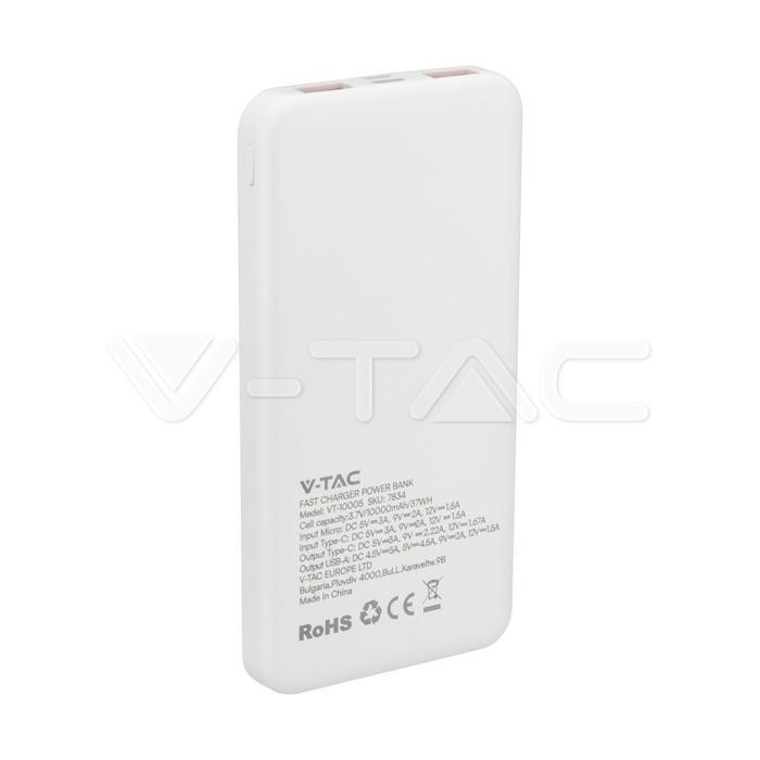 Powerbank V-tac 22.5W 10000mAh bianco VT-10005 - 7834 05