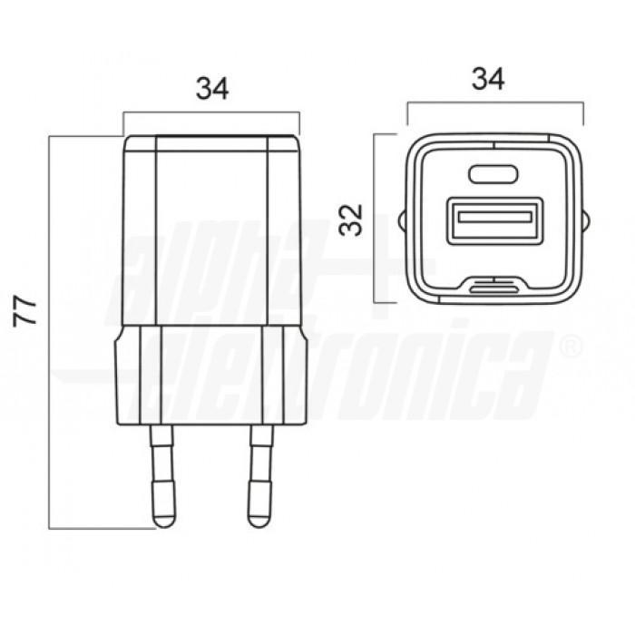 Caricatore Alpha Elettronica USB-A/C 30W 3000mA bianco - KD530030W-02 04