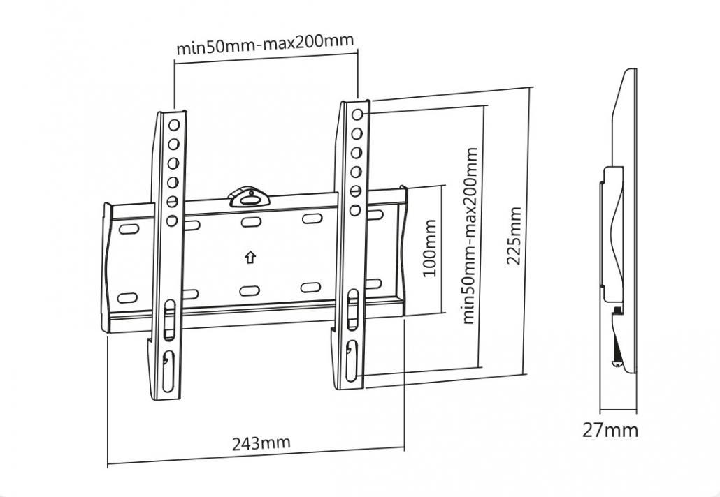 Supporto TV Superior 23-42 pollici max 30Kg nero - SUPSTV001 02