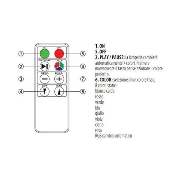 Lampada led RGB a energia solare Velamp 0.8W 3000K 1200mAh bianco - SL536 05