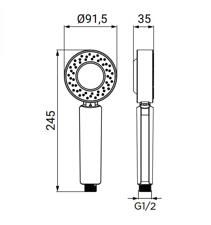 Soffione per doccia Idro-Bric Reverse diametro 90mm attacco 1/2 pollici cromo - SAPDOC0255CR 02