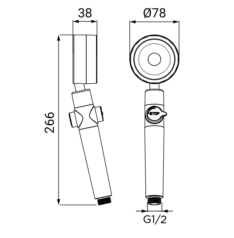 Soffione per doccia Idro-Bric Helix diametro 78mm attacco 1/2 pollici cromo - SAPDOC0254CR 02