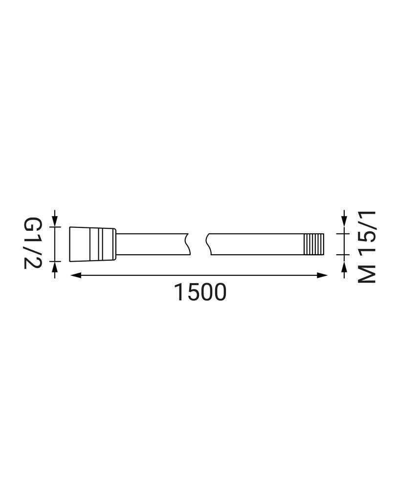 Flessibile per lavello estraibile Idro-Bric attacco 1/2 pollici x M15x1 da 150cm nero - SACTLA0039CU 02