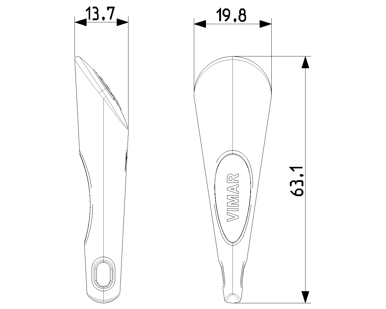 Chiave a transponder Vimar per inseritore giallo - 03825.Y 02