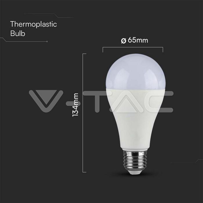 Lampadina led A65 V-tac attacco E27 17W 3000K VT-21017 - 23687 02