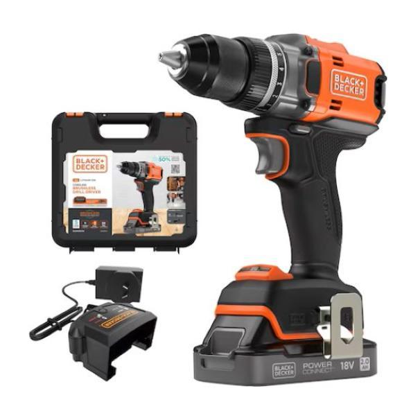 Trapano avvitatore Black & Decker 0-450/0-1.800RPM 18V 2Ah - BLD682D1XK-QW 01