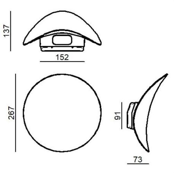 Lampada da parete led Linea Light Alba 34W 3000K bianco - 9664 02