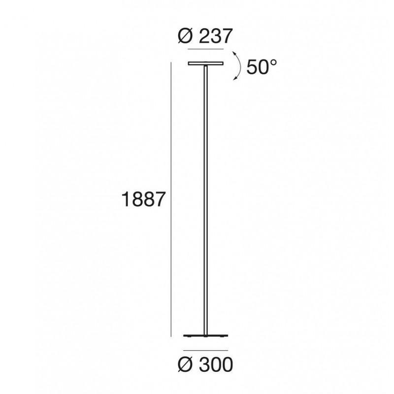 Lampada da terra led Linea Light Joshua 25W 3000K nero - 8366 02