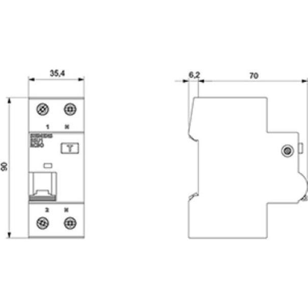 Interruttore magnetotermico Siemens 1P+N 16A - 5SU13537KK16 02