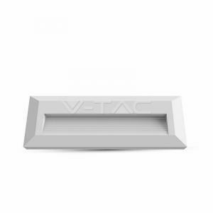 Segnapasso rettangolare bianco 3w ip65 luce calda vt-1162 1327