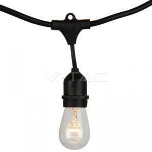 Catenaria 15mt nera 15 lampadine attacco e27 vt-713 3673