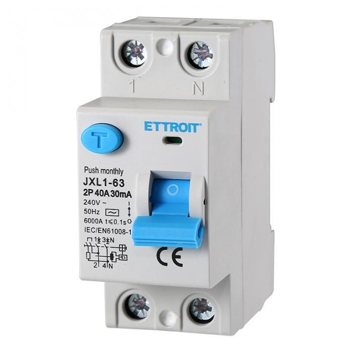 Interruttore differenziale puro Ettroit 40A 30mA 220V - JX324061 01