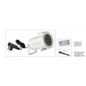 Proiettore led 12v 12w 5 cristalli / stelle con telecomando ir colore bianco uso interno/esterno 60-201