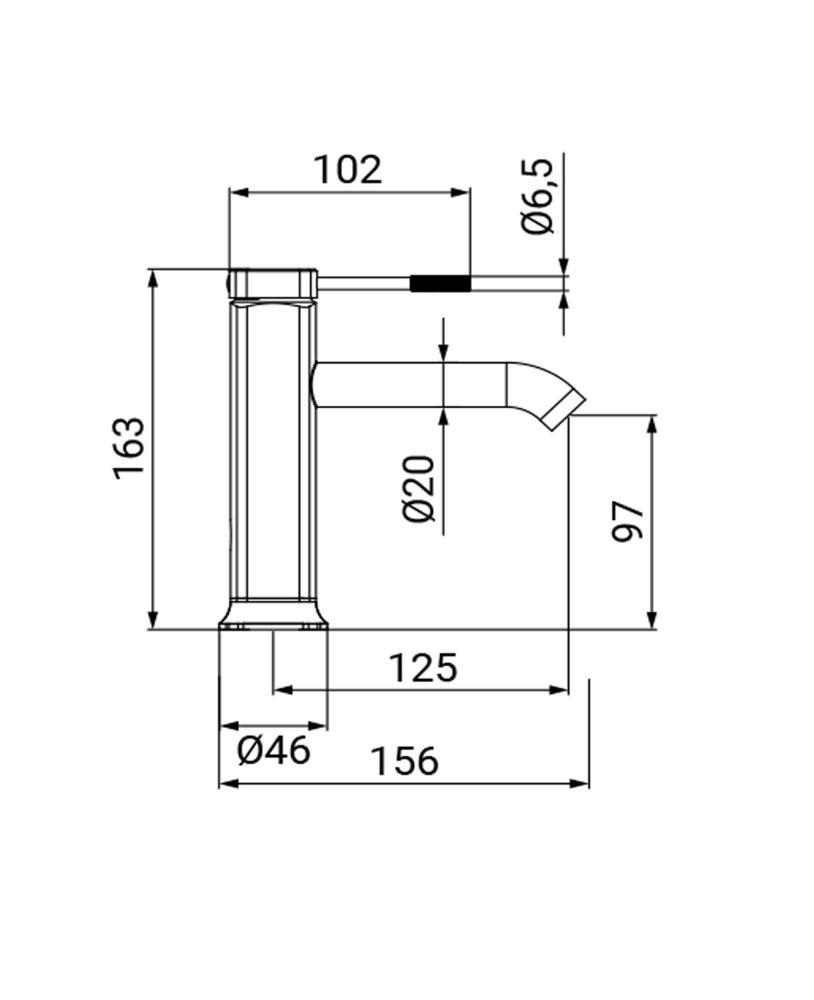 Rubinetto per lavabo Idro-Bric Riviera 3/8F da 40cm cromo - SCARUB1135CR 02