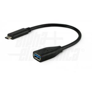 Adattatore usb  da usb-c maschio a usb-a femmina da 0.2m nero - 95-672/0.2nb