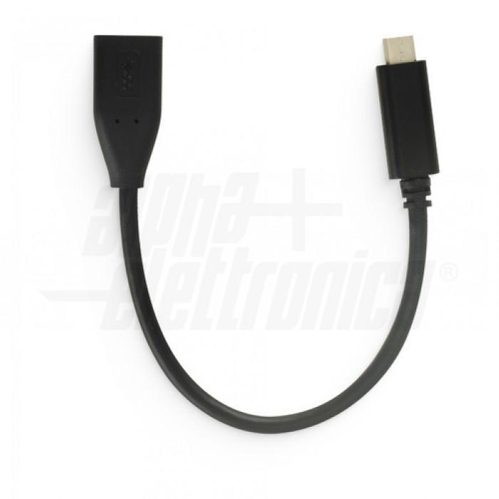 Adattatore USB Alpha Elettronica da USB-C maschio a USB-A femmina da 0.2m nero - 95-672/0.2NB 02