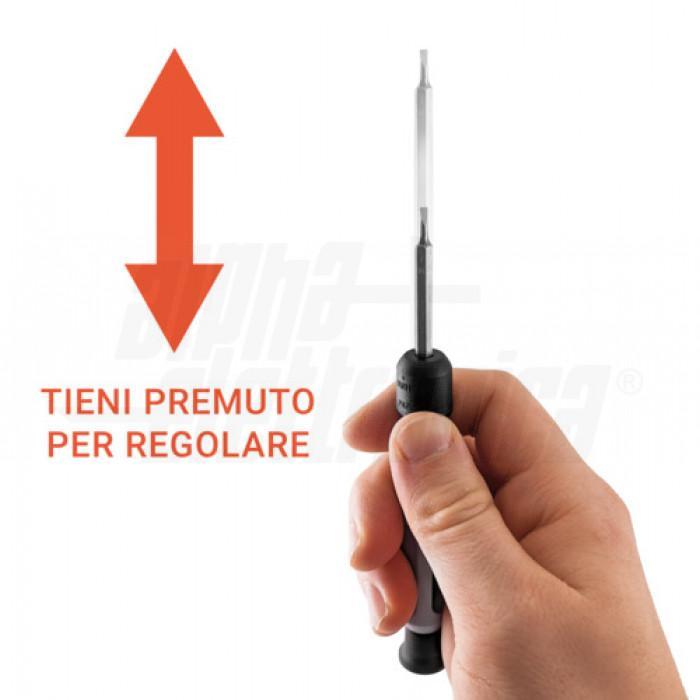 Cacciavite di precisione Alpha Elettronica con manico magnetico 12 in 1 - 98-526 06