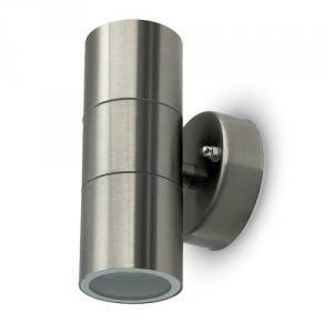 Lampada parete led biemissione 2xgu10 ip44 acciaio inox  vt-7622 7500