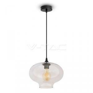 Lampadario con portalampada globo artistico vetro trasparente 280mm vt-7229 3867