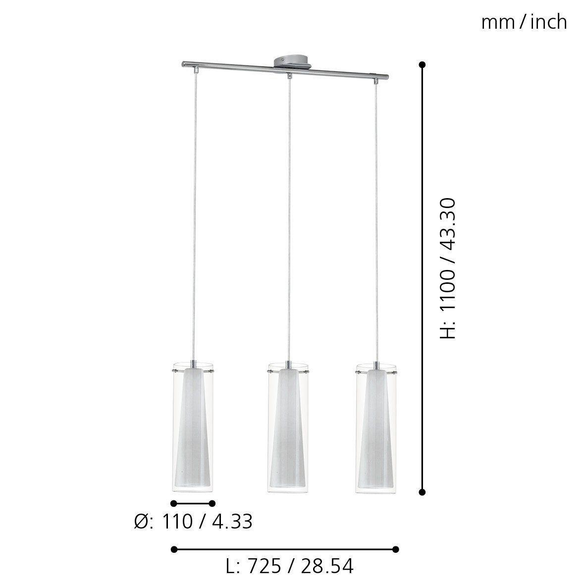 Sospensione Eglo Pinto 3xE27 max 40W cromo - 89833 04