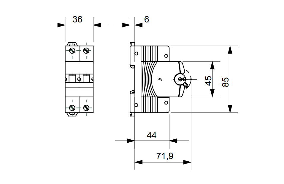 Interruttore magnetotermico Gewiss 2P curva C 40A 2 moduli - GW92051 02