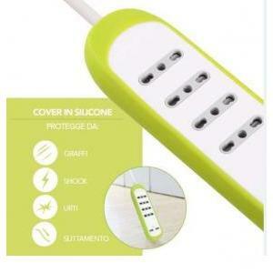 Multipresa verde 4 prese bivalenti piu' 2 usb 62062