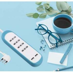 Multipresa blu 4 prese bivalenti piu' 2 usb 62063